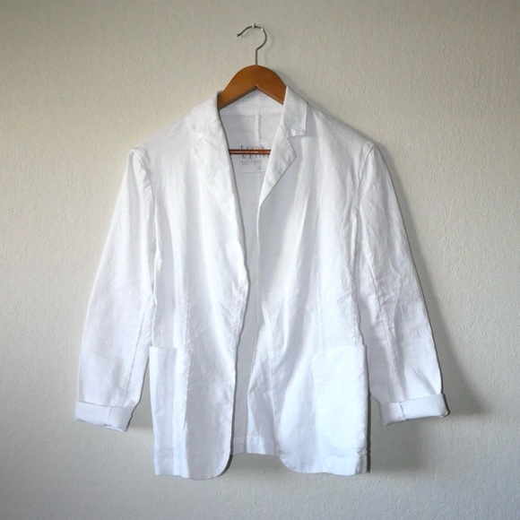 Frank & Eileen White Dublin Tailored Blazer in Italian Performance Linen small - Picture 6 of 9